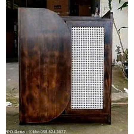 Dark Walnut Oil - 80cm : Tủ Giày Gỗ Sồi Lưới Mắt Cáo